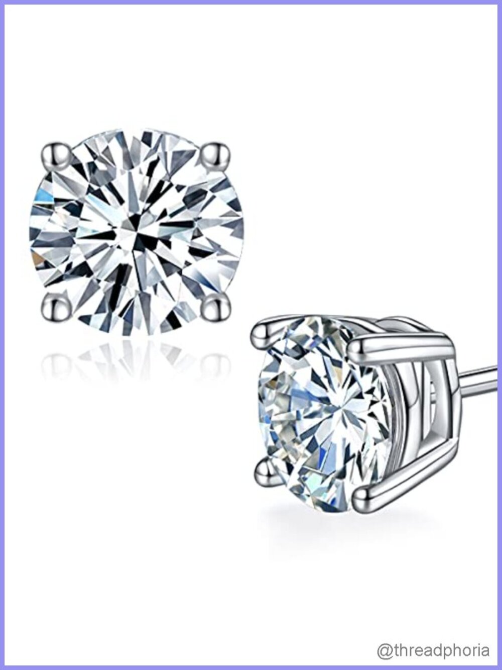 Moissanite Stud Earrings Sterling Silver 925 Jewelry Gift for Women Men 5mm 1ct